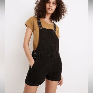 MADEWELL Adirondack black short cut off denim overalls